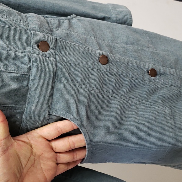 Faherty Corduroy Button Up Long Sleeve Blue Mini Dress Women's Size XS - Picture 4 of 13